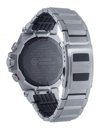 Композитный браслет часов G-SHOCK MTG-B2000D-1AER крепится классическим штифтом с двумя фиксирующими винтами.