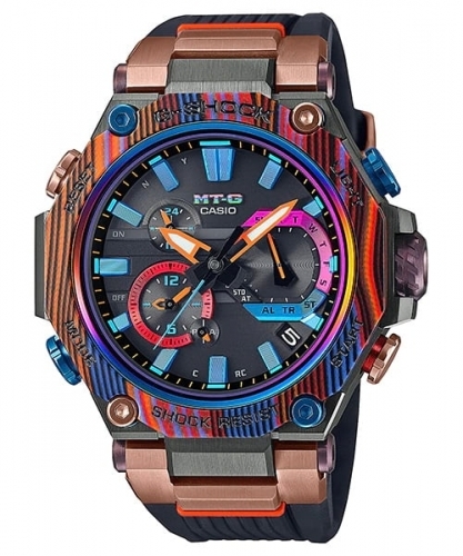 Лимитированные ударопрочные премиум часы CASIO G-SHOCK MTG-B2000XMG-1AER «Peru’s Rainbow Mountain» Dual Core Guard.