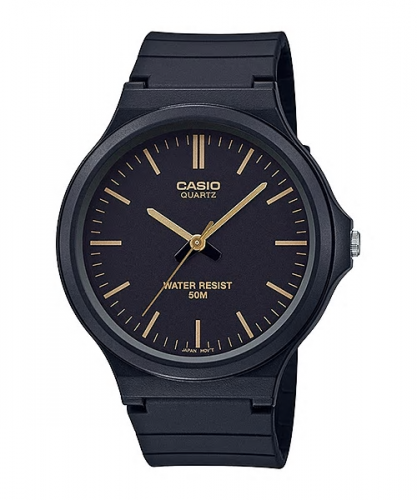 Пластиковые наручные ретро часы CASIO MW-240-1E2VEF черного цвета с индексами, аналоговые, водонепроницаемые 50 метров.