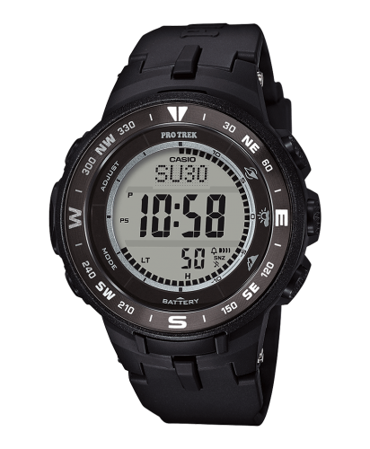 Компактные походные часы CASIO PRO TREK PRG-330-1ER black digi, восход/заход Солнца, компас, термометр, барометр, Solar, 100m.