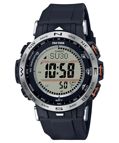 Компактные часы для походов CASIO PRO TREK PRW-30-1AER black барометр, компас, восход/закат Солнца, Solar, digital, wr100m.