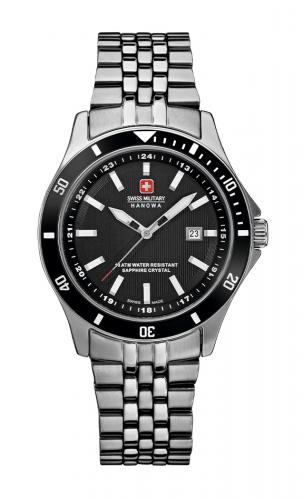 Спортивные женские швейцарские часы SWISS MILITARY HANOWA 06-7161.2.04.007 Flagship Lady черный циферблат, браслет.